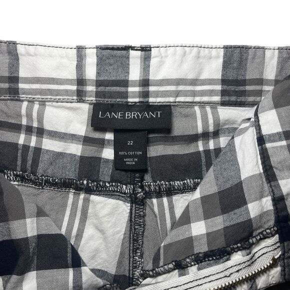 Lane Bryant Black and White Plaid Checkered 100% Cotton Shorts Size 22 - Picture 8 of 12